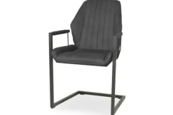 Eetkamerstoelen-Olijk Eetkamerstoel Antraciet Wesley