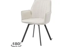 Eetkamerstoelen-Livingfurn Eetkamerstoel Beige Louise