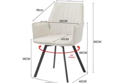 Eetkamerstoelen-Livingfurn Eetkamerstoel Beige Louise