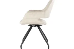 Eetkamerstoelen-Livingfurn Eetkamerstoel Beige Velvet Capp