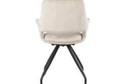 Eetkamerstoelen-Livingfurn Eetkamerstoel Beige Velvet Capp