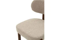 Discount Eetkamerstoel Bouclé Beige Walnut Riku Eetkamerstoelen