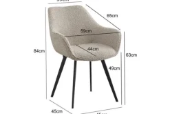 Discount Eetkamerstoel Boucle Beige Luca Eetkamerstoelen