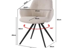 Hot Eetkamerstoel Boucle Beige Doreen Eetkamerstoelen