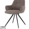 Eetkamerstoelen-Livingfurn Eetkamerstoel Boucle Brown Doreen