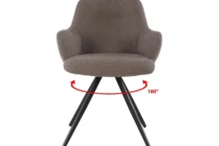 Eetkamerstoelen-Livingfurn Eetkamerstoel Boucle Brown Doreen