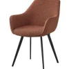 Eetkamerstoelen-Livingfurn Eetkamerstoel Boucle Leaf Brown Luca