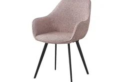Eetkamerstoelen-Livingfurn Eetkamerstoel Boucle Vintage Pink Luca