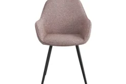 Eetkamerstoelen-Livingfurn Eetkamerstoel Boucle Vintage Pink Luca