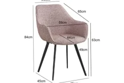 Eetkamerstoelen-Livingfurn Eetkamerstoel Boucle Vintage Pink Luca