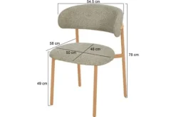 Eetkamerstoelen-Livingfurn Eetkamerstoel Oak Micah