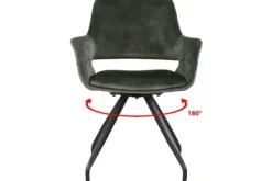 Eetkamerstoelen-Livingfurn Eetkamerstoel Olive Velvet Capp