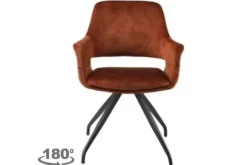 Eetkamerstoelen-Livingfurn Eetkamerstoel Rust Velvet Capp