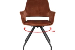Eetkamerstoelen-Livingfurn Eetkamerstoel Rust Velvet Capp