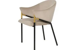 Eetkamerstoelen-Tweede Kans Eetkamerstoel S4578 Khaki Velvet