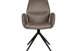 Eetkamerstoelen-Label51 Eetkamerstoel Taupe Micro Suede DX-74.012 Mellow
