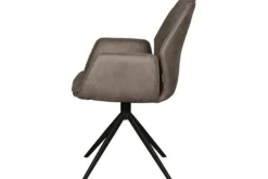 Eetkamerstoelen-Label51 Eetkamerstoel Taupe Micro Suede DX-74.012 Mellow