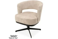 Eetkamerstoelen-Monari Design Eetkamerstoel Velvet Beige Verto