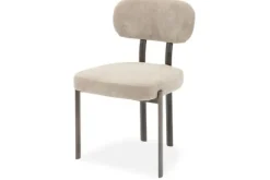 Eetkamerstoelen-Kaizen Design Eetkamerstoel Wave Beige - Anodic Brown Ravon