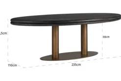 Eettafels-Richmond Interiors Eetkamertafel black rustic 210955 Macaron