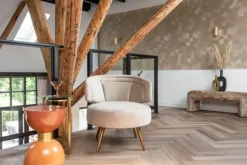 Ronde Fauteuils-Richmond Interiors Fauteuil 211049 Khaki Velvet Hazel