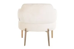 New Fauteuil 211058 White Chenille Venus Ronde Fauteuils