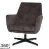 Outlet Fauteuil Antraciet CM-55.000 Toby Draaifauteuils