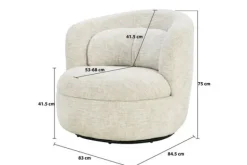 Best Fauteuil Cream Britt Draaifauteuils
