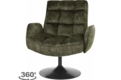 Outlet Fauteuil Dark Green Tropea Draaifauteuils