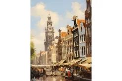 Schilderijen-Urban Cotton Glasschilderij Amsterdam