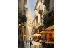 Schilderijen-Urban Cotton Glasschilderij Barcelona