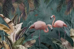 Discount Glasschilderij Flamingo's in het woud 080120-1171 Schilderijen