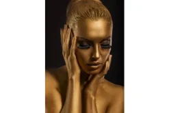 New Glasschilderij gouden vrouw 080120-635 Schilderijen
