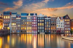 Sale Glasschilderij Grachtenpanden 080120-1064 Schilderijen