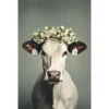 Schilderijen-Ter Halle Glasschilderij Koe met Bloemen 080120-991