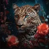 Clearance Glasschilderij Panter met Rozen 080080-228 Schilderijen
