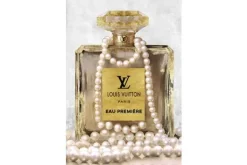 Schilderijen-Ter Halle Glasschilderij Parfumfles Goud 080120C-806