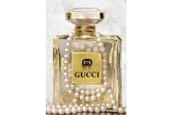 Best Glasschilderij Parfumfles Goud 080120C-805 Schilderijen