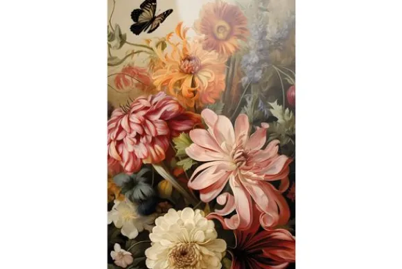 Schilderijen-Urban Cotton Glasschilderij Vintage Flowers