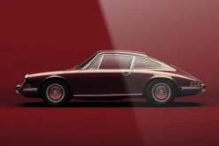 Hot Glasschilderij Vintage Porsche Red Schilderijen