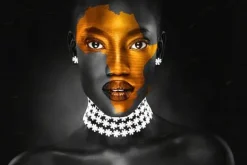 Discount Glasschilderij vrouw met bloemen 0801203D-011 Schilderijen