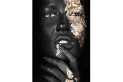 Clearance Glasschilderij vrouw met goud 080120-365 Schilderijen