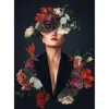Online Glasschilderij vrouw met bloemen 080120-874 Schilderijen