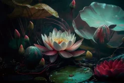 Schilderijen-Ter Halle Glasschilderij Waterplanten 0801203D-018