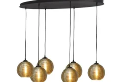 Hanglampen-Masterlight Hanglamp 2264-05-130-50-6-6 Quinto Smoke