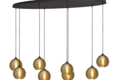 Hanglampen-Masterlight Hanglamp 2264-05-160-60-8-6 Quinto Smoke