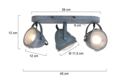 Online Hanglamp 1314GR Paco Mexlite Spots|Wandlampen