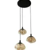 Hanglampen-Toms Luxury Lights Hanglamp 3-lichts rond  Amber  Melt