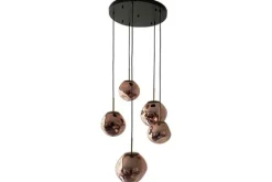 Hanglampen-Toms Luxury Lights Hanglamp 5-lichts rond Copper Boaz