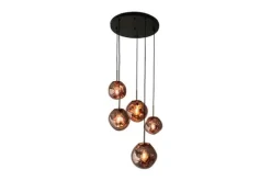Hanglampen-Toms Luxury Lights Hanglamp 5-lichts rond Copper Boaz